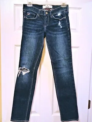 Women's Hollister Socal Stretch Distressed Blue Jeans Size: 3 - W 26 / Low Rise • £11.40