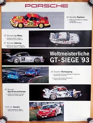 Original Poster Porsche 964 Porsche 911 Rsr World Champion Siege 1993 • £102.54