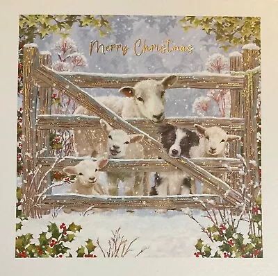 Charity Christmas Card ~ Farm Animals ~ Embossed Foiled~single~see Descr • £2.50