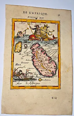 Malta 1683 Alain Manesson Mallet Nice Antique Map 17th Century French Edition • £229.57