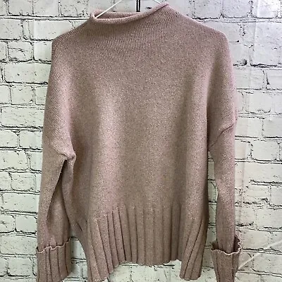 Madewell Pink Cowl Neck Sweater Wide Sleeve Womens Size XS • $12