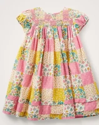 Mini Boden Girls Patchwork Dress Size 5-6Y Spring/Easter. Rare Find. Darling! • $21.99