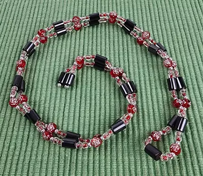 Magnetic Black Hematite & Red Rose/Clear Beads Wrap/Bracelet/Necklace/Anklet • $10.99