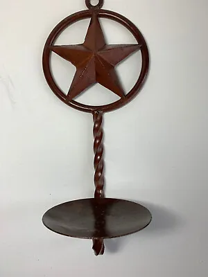 Texas Star Cast Iron Wall Sconce Candle Or Plant Holder • $12.88