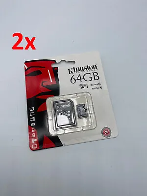 2x Kingston 64GB Micro SD SDXC MicroSD TF Class 10 64 GB Memory Card • $9.79