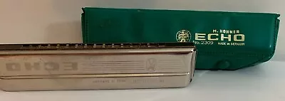 M Hohner Echo Harmonica 2309 Vintage In Green Case (S) • $44.95