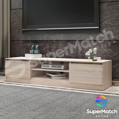 $149.59 • Buy 160CM Modern TV Stand Cabinet Entertainment Unit Wooden Storage Oak Furniture