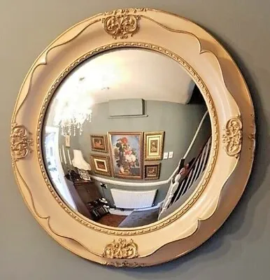 £295 • Buy Rare Antique Gesso Regency Style Cream/Gold Gilt Convex Bullseye Butler’s Mirror