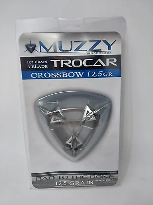 Muzzy 125 Grain: 3 Blade Trocar Crossbow Broadheads 3 Pack: 1 3/16  Cut: # 293 • $34.99