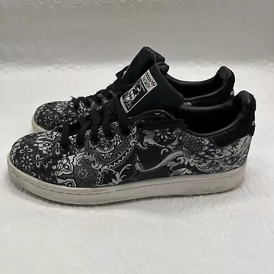 Adidas Originals Stan Smith Black & White Paisley Damask Sneaker Womens Size US7 • $35