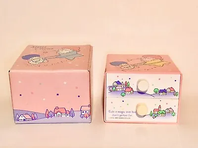 Vintage Sanrio 1985 Little Twin Stars Mini 2 Drawer Chest W/ Box. Made In Japan • $64.99