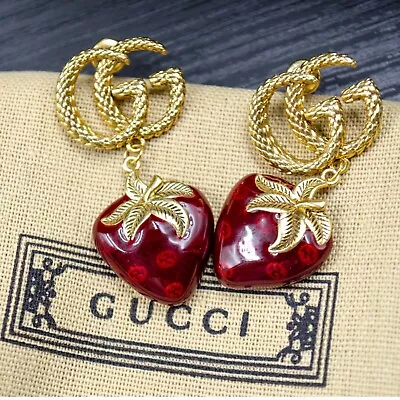 Genuine Interlocking GG Gucci Berry Studs Earrings With Receipt • $60