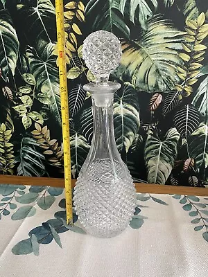 Beautiful Vintage Thin Stemmed Cut Glass Lead Crystal Decanter • £15