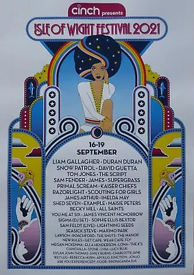 Isle Of Wight Festival 2021 A3 Poster James Arthur Supergrass Imelda May Sigma • £10.99