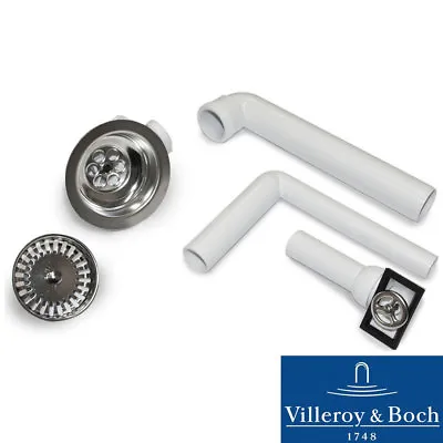 Villeroy & Boch Chrome Kitchen Sink Basket Strainer Waste Kit 8231 00 61 • £57.99