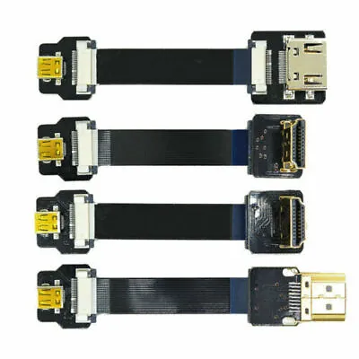 FPC Flexible Flat HDTV Ribbon Cord FPV Micro HDMI Mini HDMI 90 Degree Connector • $3.99