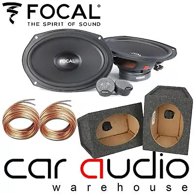 Focal ISU690 2-Way 6x9  160W Component Car Speakers & 6x9 Grey Pod Box (Pair) • £199.99