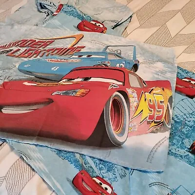 Disney/Pixar Kids Sheet Set Twin Cars Thunder After Lightning McQueen Blue Team • $22.49