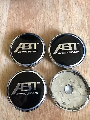 4x ABT Spirit By ABT Wheel Hub Centre Cap New Centre Caps Badge 60mm Black • £9.95