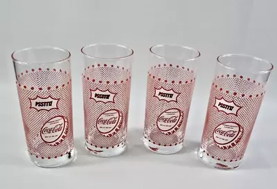 4 X Rare Vintage Coca Cola Pssttt Glasses Coke Advertising Retro Memorabilia • £25