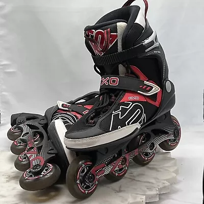 K2 Exo Tech Moto Roller Blades Inline Skate Shoes - Men's Size 10 - Black Red • $48.75