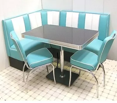 Retro Furniture 50s American Diner Restaurant Kitchen Corner Booth Set 130 X 180 • £3190