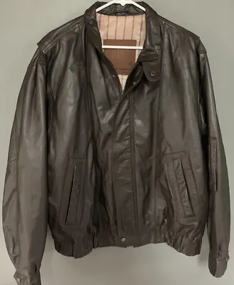 Bomber London Men’s Sz L  Leather Jacket Motorcycle Triumph BSA Cafe BMW Ducati • $83
