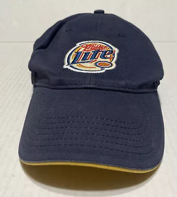 Miller Lite Hat Navy Blue Strapback Beer Cap Logo Unisex Adult Brewing Y2k 90s • $4.29