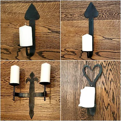 Candle Holder Black Vintage Rustic Wall Mount Sconce Gothic  • £14.95