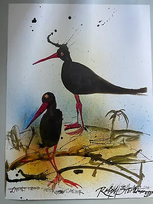 Ralph Steadman Hand Signed & Sketched Extinct Boid Art Print.  Hunter S Thompson • £44.99