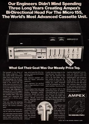 Ampex  -  Micro 155 Cassette Deck - Original Magazine Ad - • $4.49