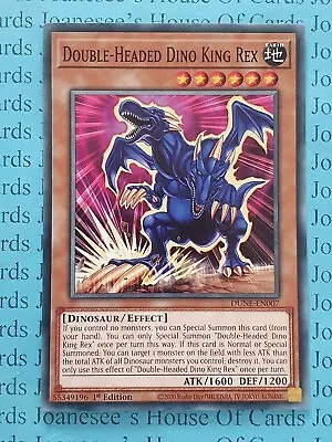 Double-Headed Dino King Rex DUNE-EN007 Yu-Gi-Oh Card 1st Edition New • £0.99