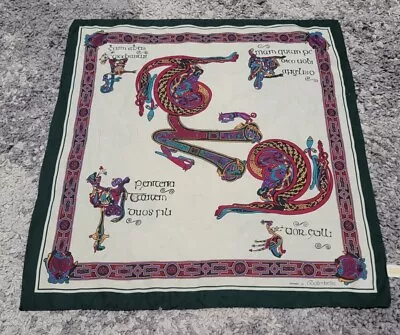 Vintage Irish Gaelic Square Scarf Inspired By The Book Of Kells 26X26 • $11.94