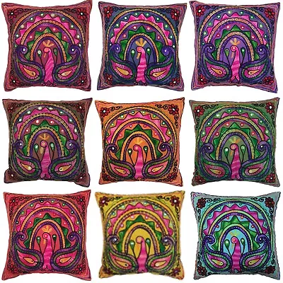 £1.99 • Buy Peacock Suzani Cushion Cover Eclectic Boho Indian Pillow Case Gypsy Square 16 