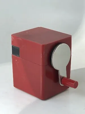 Vintage Modernist Red Plastic Manual Desk Mount Pencil Sharpener • $24