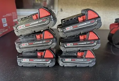 Milwaukee (5) M18 Red Lithium 1.5Ah (1) 2.0 AH Compact Batteries ~Not Working~ • $59.99