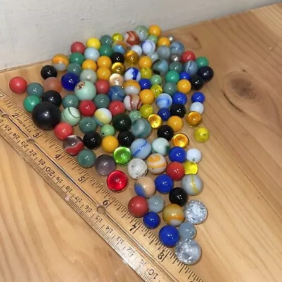 VINTAGE GLASS MARBLES Of Swirls Opaque Shooters Excellent Shape Etc Diff Sizes • $19.99