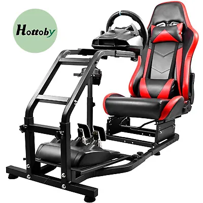 Hottoby Racing Simulator Cockpit Stand Or Red / Black Seat Fit Logitech G920 G29 • £109.99