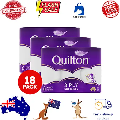 $24.59 • Buy 3x Quilton 3 Ply Softness Bathroom Toilet Paper Rolls Thick And Absorbent 6pk