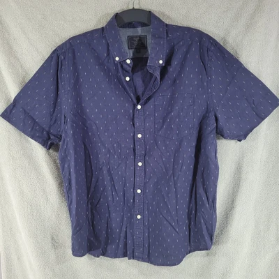 £6.43 • Buy Mens Atlantic Bay Shirt Large Blue White Paisley Pattern Short Sleeved Casual