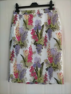 Laura Ashley Floral Linen Skirt • £15