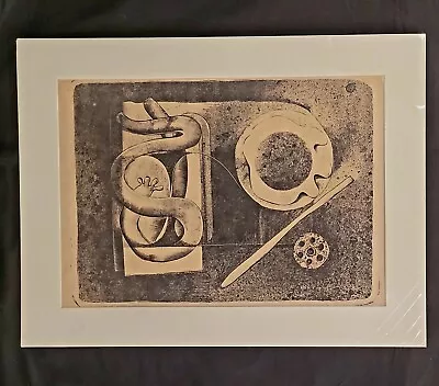 Unframed Mid Century Modern Vintage Lithograph Signed Dated 1965 Abstract • $80