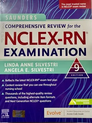 $58.99 • Buy Saunders Comprehensive Review For The NCLEX-RN Sealed New9thEdition-Medicos Club
