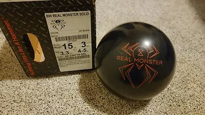 Hammer Black Widow Real Monster Solid Overseas Bowling Ball | 15 Pounds 4-5  Pin • $299.99