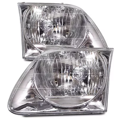 Headlights Chrome Halogen Left Right Set Fits 97-03 F150/Expedition Lightning • $52.99