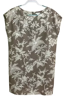 J Jill Dress Women's Sz M  Love Linen  Sleeveless Tropical Print 100% Linen Zip • $23.98