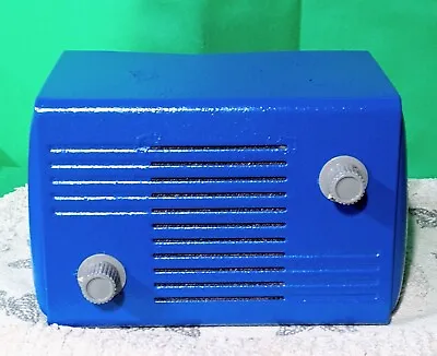 $79.99 • Buy Vintage Navy Blue AM Vacuum Tube Radio Tested Working
