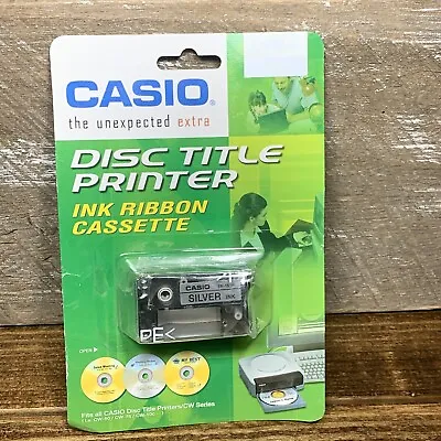 $28 • Buy Genuine Casio Disc Title Printer Ink Ribbon Cassette Cartridge Silver TR-18SR-S