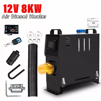 8KW 12V Air Diesel Heater ALL IN ONE Monitor For Boats Buses Diesel Air Heater • $119.98