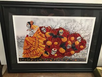 Day Of The Dead Original Lithrograph By HECTOR SILVA Signed And Framed • $80